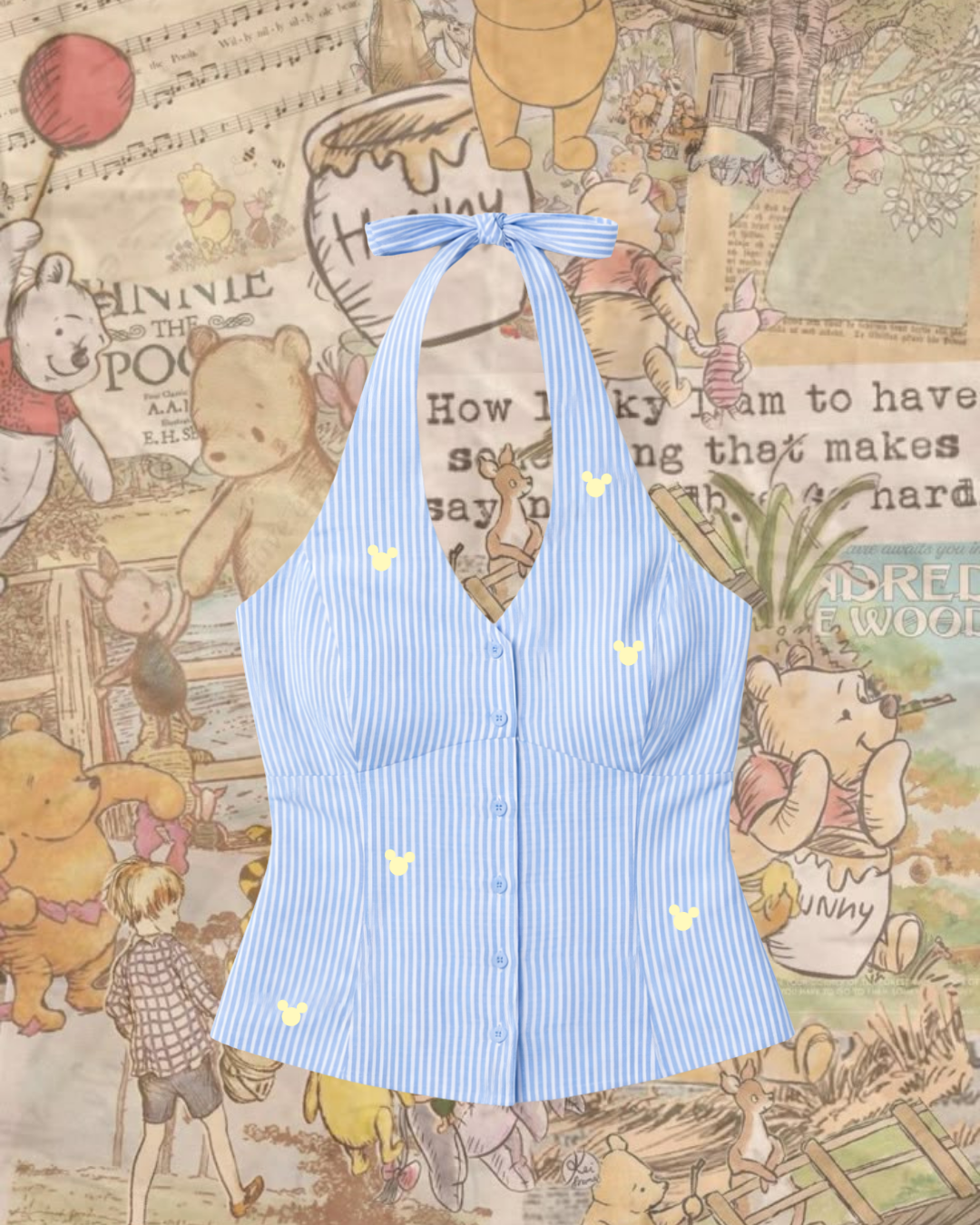 Oh Honey Striped Halter Top