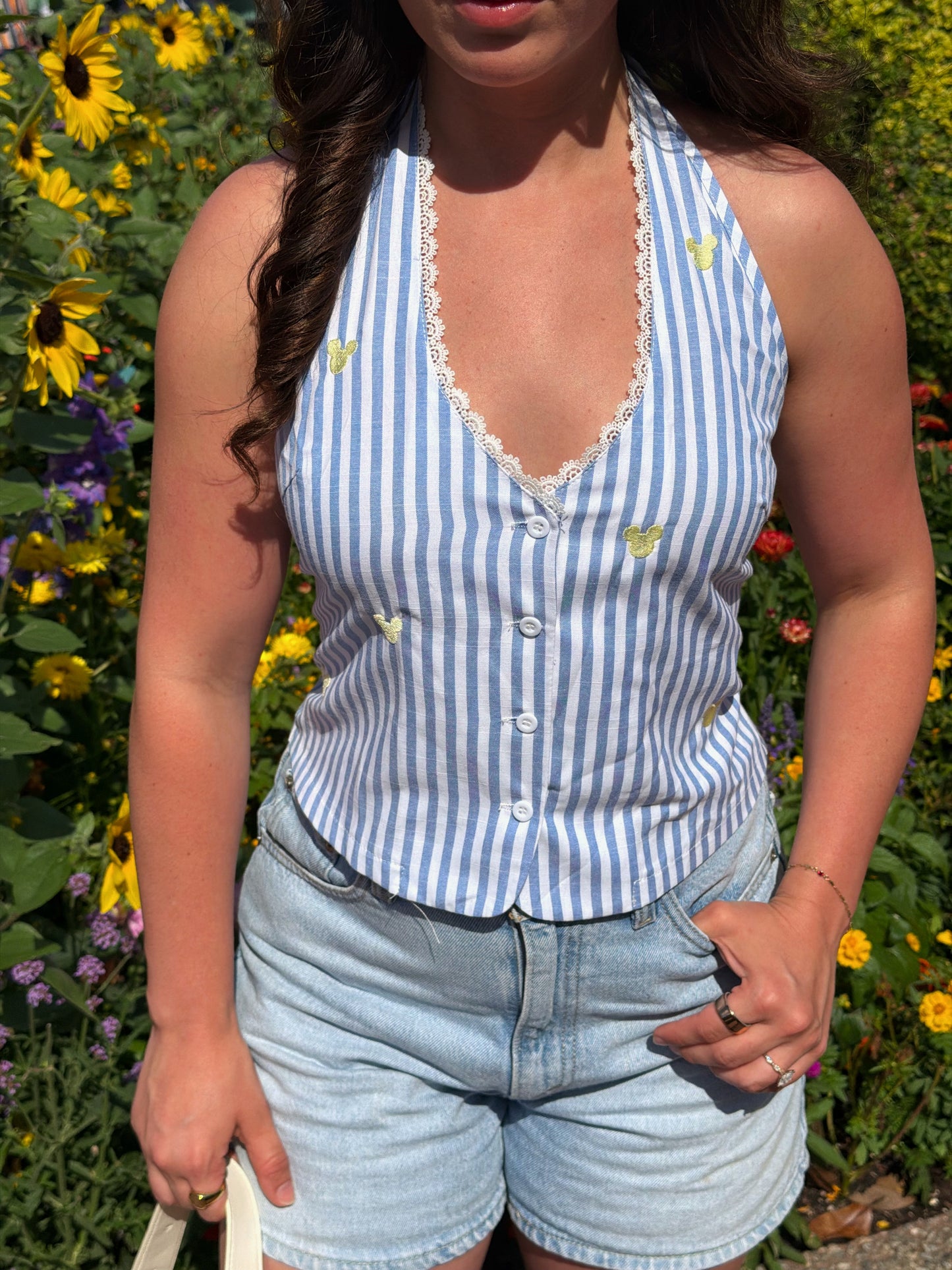 Oh Honey Striped Halter Top