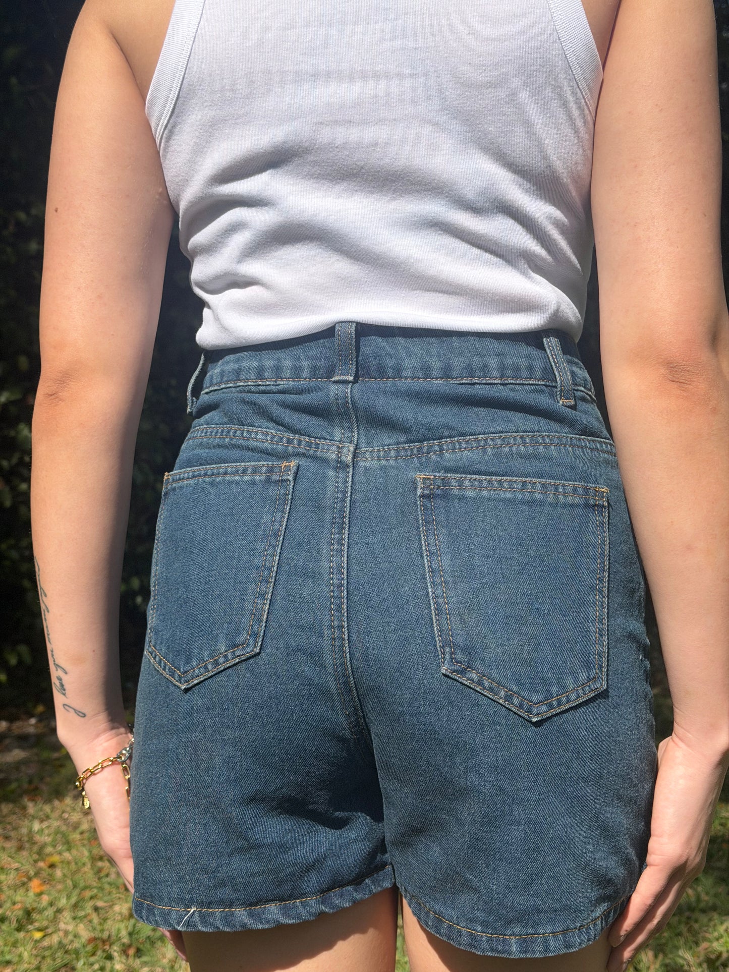 Oh Honey Denim Mom Shorts
