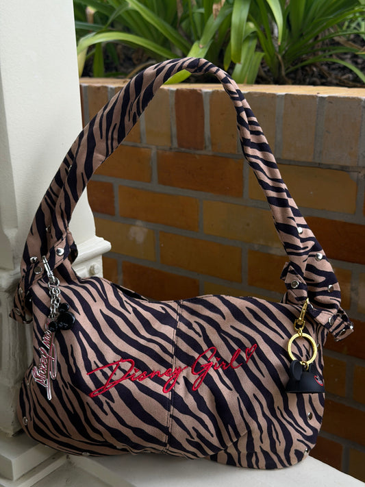 It Girl Zebra Studded Shoulder Bag