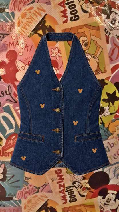 I <3 Denim Halter Vest